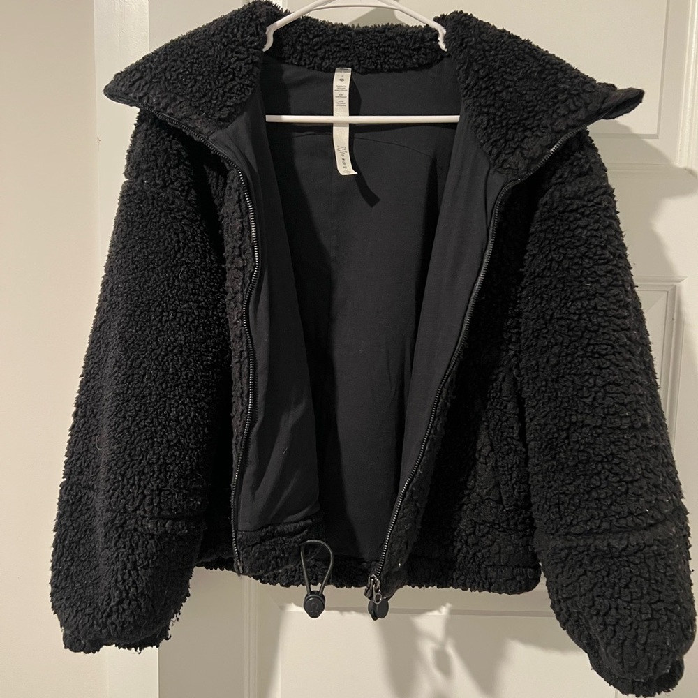 Lululemon Black Teddy Jacket Plush Cropped Style